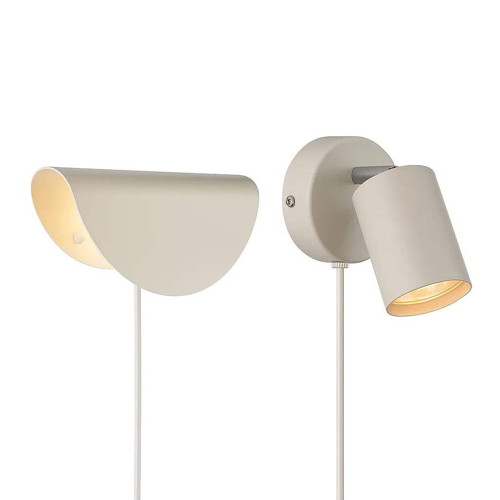 Beige design-seinävalaisimet