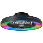 Brilliant Mazzaro Kattotuuletin Muovi- Musta 36W 4700lm - 830-865 CCT+RGB | 485mm - Kaukosäädin Himmennettävä