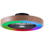 Brilliant Slimline Kattotuuletin Muovi- Metalli- Beige Musta 36W 4700lm - 830-865 CCT+RGB | 490mm - Kaukosäädin Himmennettävä