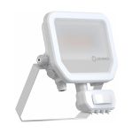 Ledvance LED Valonheitin Aluminium Valkoinen 17W 2400lm 100D - 840 Kylmä Valkoinen | IP65 - Liike- Ja Valotunnistin - Symmetrinen