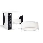 D'Lite Kattovalo Lunelle 30cm Tekstiili Valkoinen | Sopii 2x E27 