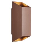 Nordlux Nico Seinävalaisin Aluminium Ruosteinen Up & Down | IP54 - Sopii 2x GU10
