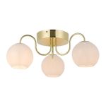 Nordlux Franca Kattovalo Metalli- ja Lasi Messinki | 130mm - Sopii 3x E14