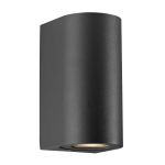 Nordlux Canto Seinävalaisin Aluminium Musta Up & Down | Sopii 2x GU10