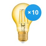 Monipakkaus 10x Osram Vintage 1906 LED E27 Päärynä Filament Kulta 4W 410lm - 824 Erittäin Lämmin Valkoinen | Korvaa 40W