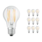 Monipakkaus 10x Ledvance Classic LED E27 Päärynä Filament Kirkas 7.5W 1055lm - 827 Erittäin Lämmin Valkoinen | Himmennettävä - Korvaa 75W