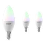 Monipakkaus 3x Calex Smart Tuya Wifi E14 Kynttilä 5W 470lm - 822-840 Säädettävä Valkoinen | RGBW - Himmennettävä - Korvaa 40W