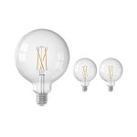 Monipakkaus 3x Calex Smart Tuya Wifi E27 Globe Filament 7.5W 1055lm - 818-830 Säädettävä Valkoinen | Himmennettävä - Korvaa 75W 