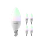 Monipakkaus 5x Calex Smart Tuya Wifi E14 Kynttilä 5W 470lm - 822-840 Säädettävä Valkoinen | RGBW - Himmennettävä - Korvaa 40W