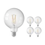 Monipakkaus 5x Calex Smart Tuya Wifi E27 Globe Filament 7.5W 1055lm - 818-830 Säädettävä Valkoinen | Himmennettävä - Korvaa 75W 