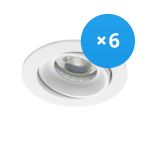 Monipakkaus 6x Noxion Upotettu Spot Vision MR16 Kallistettava Valkoinen | Odetnij 69mm - GU10 Kanta