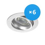 Monipakkaus 6x Noxion Upotettu Spot Vision MR16 Kallistettava Aluminium | Odetnij 69mm - GU10 Kanta