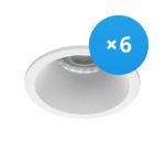 Monipakkaus 6x Noxion Upotettu Spot D-round MR16 Valkoinen | Odetnij 70mm - GU10 Kanta