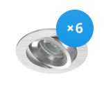 Monipakkaus 6x Noxion Upotettu Spot Drome MR16 Kallistettava Aluminium | Odetnij 69mm - GU10 Kanta