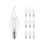Monipakkaus 10x Philips Corepro LED Kynttilä E14 Kalteva kärki Filament Kirkas 2W 250lm - 827 Erittäin Lämmin Valkoinen | Korvaa 25W