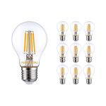 Monipakkaus 10x Noxion Lucent Filament LED E27 Päärynä Kirkas 4.5W 470lm - 827 Erittäin Lämmin Valkoinen | Korvaa 40W