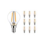 Monipakkaus 10x Noxion Lucent Lustre LED E14 Pallo Filament Kirkas 2.5W 250lm – Himmennettävä - Korvaa 25W