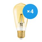 Monipakkaus 4x Ledvance Vintage 1906 LED E27 Päärynä Kulta 2.5W 220lm - 824 Erittäin Lämmin Valkoinen | Korvaa 22W