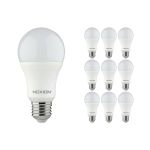 Monipakkaus 10x Noxion Lucent Classic LED E27 Päärynä Matta 9.5W 1055lm - 827 Erittäin Lämmin Valkoinen | Korvaa 75W