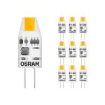 Monipakkaus 10x Osram LED Pin Micro Capsule G4 1W 100lm - 827 Erittäin Lämmin Valkoinen | Korvaa 10W
