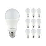 Monipakkaus 10x Noxion Lucent Classic LED E27 Päärynä Matta 9.5W 1055lm - 830 Lämmin Valkoinen | Korvaa 75W