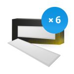 Monipakkaus 6x Bright Choice LED Paneeli Backlit 36W 3240lm - 840 Kylmä Valkoinen | 120x30cm - UGR <22