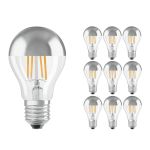 Monipakkaus 10x Ledvance  Classic LED E27 Päärynä Filament Mirror 6.5W 650lm - 827 Erittäin Lämmin Valkoinen | Korvaa 50W