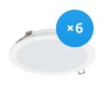 Monipakkaus 6x Philips LED Alasvalo DN065B metalli- Valkoinen 19W 2000lm 110D - 830 Lämmin Valkoinen | 225mm - Odetnij 200mm - IP20