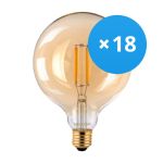 Monipakkaus 18x Noxion Lucent LED E27 Globe Filament Keltainen 125mm 7.2W 630lm - 822 Erittäin Lämmin Valkoinen | Korvaa 60W
