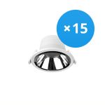 Monipakkaus 15x Noxion LED Alasvalo Apollo 9W 1100lm 60D - 840 Kylmä Valkoinen | 145mm - Odetnij 120mm - Alu Heijastin - UGR <19