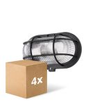 Monipakkaus 4x D'Lite Seinävalaisin Ecco Musta Soikea | IP44 - Sopii 1x E27