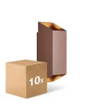 Monipakkaus 10x Nordlux Nico Seinävalaisin Aluminium Ruosteinen Up & Down | IP54 - Sopii 2x GU10