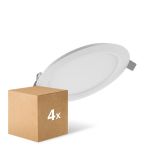 Monipakkaus 4x Ledvance LED Alasvalo Slim Pyöreä DN155 12W 1020lm 120D - 840 Kylmä Valkoinen | 169mm 