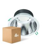 Monipakkaus 4x Philips LED Alasvalo Coreline DN142B Aluminium Valkoinen 19.2W 2300lm 60D - 830 Lämmin Valkoinen | Odetnij 200mm - IP20 - UGR<19