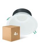 Monipakkaus 4x Philips LED Alasvalo Coreline DN142B Aluminium Valkoinen 19.2W 2300lm 60D - 830 Lämmin Valkoinen | Odetnij 200mm - IP20 - Valkoinen Heijastin
