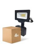 Monipakkaus 4x Noxion LED Valonheitin Beamy G3 10W 1100lm 100D - 840 Kylmä Valkoinen | IP44 - Liike- ja Valotunnistin - Symmetrinen