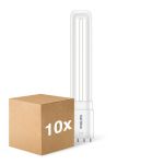 Monipakkaus 10x Philips CorePro PL-L LED Lamppu EM/Mains 8W - 840 Kylmä Valkoinen | 4-Nastaa - Korvaa 18W
