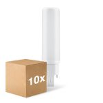 Monipakkaus 10x Ledvance Dulux-D LED 7W - 840 Kylmä Valkoinen | 4-Nastaa - Korvaa 18W