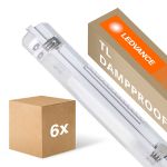 Monipakkaus 6x Ledvance LED Loisteputkivalaisimet Vedenkestävä Kosteudenkestävä Kotelo Performance | Sopii 2x150cm LED Putki