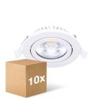 Monipakkaus 10x Noxion LED Kallistettava Slim Kohdevalaisin Valkoinen Pyöreä 5W 550lm 60D - 940 Kylmä Valkoinen | 85mm - IP54 - Himmennettävä - Paras Värintoisto