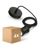 Monipakkaus 4x Philips Cord Vintage E27 Musta
