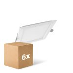 Monipakkaus 6x Ledvance LED Alasvalo Slim Neliö- SQ210 18W 1530lm 120D - 840 Kylmä Valkoinen 