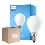 Monipakkaus 10x Philips Corepro LED Lustre E14 Pallo Matta 6.5W 806lm - 840 Kylmä Valkoinen | Korvaa 60W