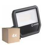 Monipakkaus 4x Ledvance LED Valonheitin Aluminium Musta 41W 6000lm 100D - 865 Päivänvalo Valkoinen | IP66 - Symmetrinen