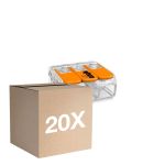 Monipakkaus 20x Wago 221-413 Ruuviliitin Liitoskappale| 3 Lanka Yhteys