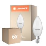 Monipakkaus 6x Osram LED Star Classic E14 Kynttilä Matta 4.9W 470lm - 840 Kylmä Valkoinen | Korvaa 40W