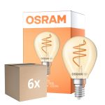 Monipakkaus 6x Osram Vintage 1906 LED Classic Slim E14 Päärynä Filament Kulta 4.9W 470lm - 922 Erittäin Lämmin Valkoinen | Paras Värintoisto - Himmennettävä - Korvaa 40W