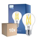 Monipakkaus 10x Philips Master LED E27 Päärynä Filament Kirkas 7.2W 1055lm - 922-927 Dim To Warm | Paras Värintoisto - Himmennettävä - Korvaa 75W