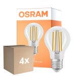 Monipakkaus 4x Osram Parathom Classic LED E27 Päärynä Filament Kirkas 6.5W 806lm - 822-827 Dim To Warm | Himmennettävä - Korvaa 60W