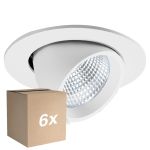 Monipakkaus 6x Noxion LED Kohdevalaisin Forza V2 Aluminium Valkoinen 28/32/36/40W - 3300/3700/4100/4500lm 36D - 930-940-957 CCT | 160mm - Odetnij 145mm - Paras Värintoisto